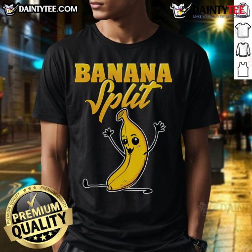Funny Banana Split Gymnast Pun Cute T-Shirt featuring a playful banana and gymnast design, perfect for fitness lovers.