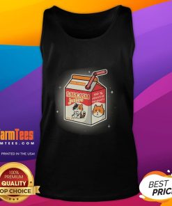 Funny calico cat wearing a tank top with 'Sarcasm Juice: 100% Negative Thoughts' text, perfect for cat lovers.