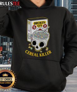 Funny Cereal Killer Skull hoodie design featuring a playful skull graphic, perfect for humor and Halloween lovers.