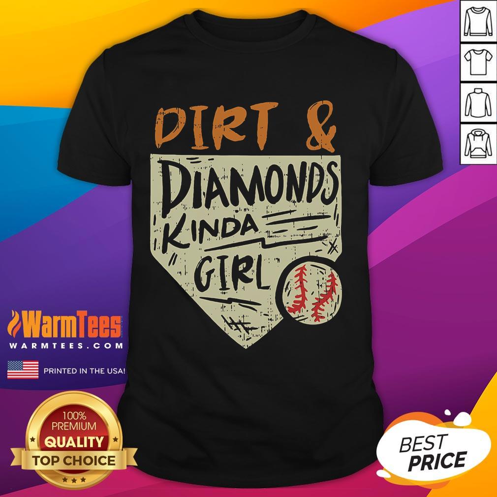 Funny Cute Softball Baseball Dirt & Diamonds Kinda Girl T Shirt Funny Cute Softball Baseball Dirt & Diamonds Kinda Girl T-Shirt featuring playful graphics for young athletes.