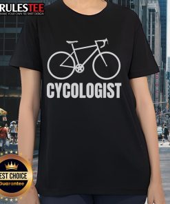 Alt Text: Funny Cycologist Bicycle Tee for ladies featuring a playful graphic design and vibrant colors, perfect for cycling enthusiasts.