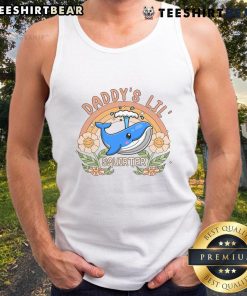 Funny Daddy's Lil Squirter inappropriate whale tank top featuring a humorous graphic design for casual wear.