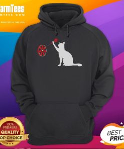 Funny darts cat hoodie featuring a playful cat throwing darts, perfect for cat lovers and dart enthusiasts.