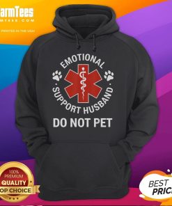 Funny Emotional Support Husband hoodie with 'Do Not Pet' text, perfect for humor-loving couples and unique gift ideas.