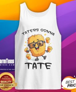 Funny Fast Food Taters Gonna Tate Potato Squad tank top featuring playful vegetarian tater tots design.