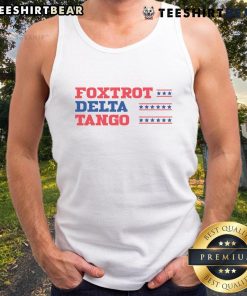 Funny Foxtrots Delta Tangos raglan baseball tank top featuring playful design and vibrant colors for casual wear.