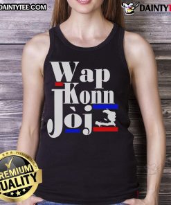 Funny Haitian Creole saying on a stylish tank top, showcasing patriotism and pride for Haiti with Wap Konn Joj design.