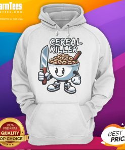 Funny cereal killer hoodie featuring a cute design perfect for breakfast lovers and humor enthusiasts.