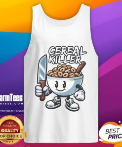 Funny cereal killer breakfast cereal tank top featuring a cute design perfect for quirky fashion lovers.