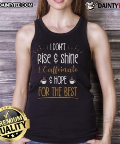 Funny I Caffeinate Hope for the Best Coffee Lover Tank Top, perfect for coffee enthusiasts and casual wear.