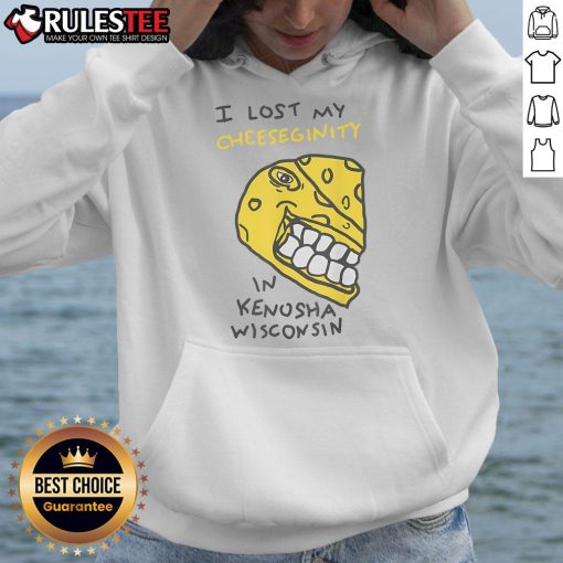Funny 'I Lost My Cheeseginity' hoodie design from Kenosha, Wisconsin, featuring playful graphics and vibrant colors.