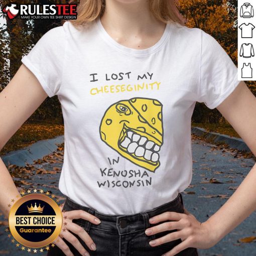 Funny 'I Lost My Cheeseginity' tee for ladies in Kenosha, Wisconsin, featuring a humorous cheese-themed design.