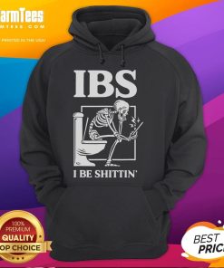 Funny IBS I Be Shittin Skeleton Hoodie featuring a humorous skeleton design, perfect for IBS awareness and laughs.