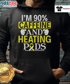 Funny I'm 90 caffeine and heating pods hoodie featuring a humorous design, perfect for coffee lovers and cozy days.