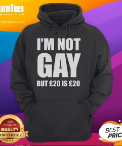 Funny I'm Not Gay But 20 Is 20 hoodie design featuring humorous text and vibrant colors for trendy casual wear.