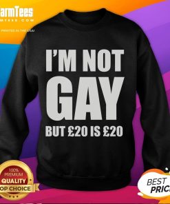 Alt Text: Funny I'm Not Gay But 20 is 20 Sweatshirt - Humorous graphic sweatshirt for casual wear and LGBTQ+ pride.