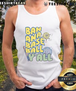 Funny Lets Go Bananas Disco Baseball Y'all tank top featuring vibrant graphics and playful design for summer style.