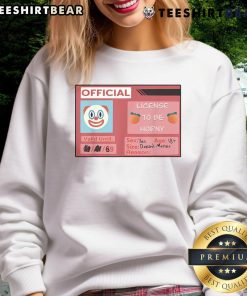 Funny License to Be Horny Clown Emoji sweatshirt, featuring playful design and humorous message, perfect for quirky fashion lovers.