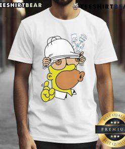 Funny My Eyes Are Up Here Homer The Simpsons T-Shirt featuring a humorous design of Homer Simpson with playful text.
