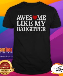 Funny Parent Day Quote T-Shirt featuring 'Awesome Like My Daughter' design, perfect for celebrating parent-child bonds.