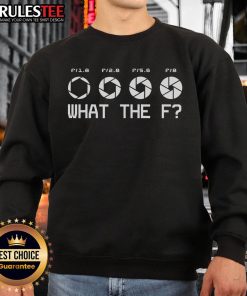 Funny Photography sweatshirt featuring 'F-Stop Lens What The F' design, perfect for photographers and camera enthusiasts.