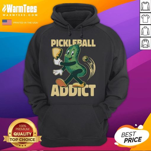 Funny pickleball addict vintage hoodie featuring a playful design, perfect for passionate pickleball players and fans.