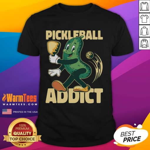 Funny Pickleball Addict Vintage T-Shirt featuring a humorous design perfect for pickleball enthusiasts and players.