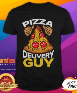 Funny pizza delivery guy t-shirt featuring a humorous pizza man graphic, perfect for pizza lovers and delivery enthusiasts.