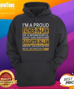 Funny Proud Father-in-Law Fathers Day hoodie design from daughter-in-law, perfect gift for celebrating family humor.