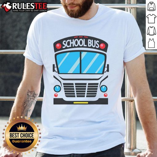 Funny School Bus Halloween T-Shirt featuring a playful design perfect for kids' Halloween celebrations.
