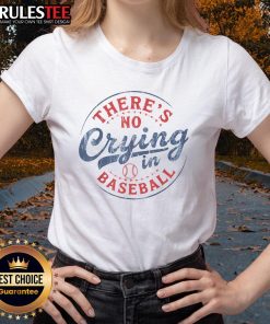 Funny 'There Is No Crying In Baseball' game day tee for baseball moms, perfect for showing team spirit at the field.
