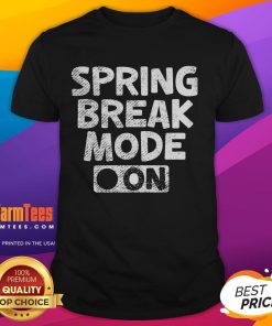 Alt Text: Funny vintage spring break mode on teacher t-shirt featuring playful text and retro design, perfect for educators.