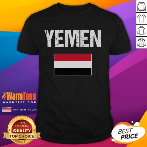 Funny Yemen Flag T-Shirt featuring a playful design of the Yemen national flag for casual and humorous wear.