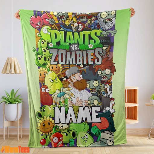 Game Plants Vs Zombies All Character Blanket Fleece Customized Blanket-mk-01