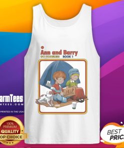 Good Ann and Barry Go Homeless Book 1 Waterford Whispers tank top featuring colorful design and characters from the story.