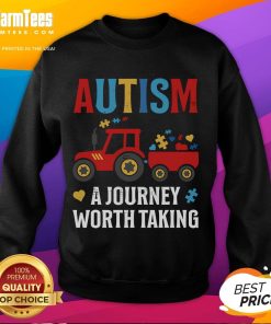 Good Autism Journey sweatshirt featuring a tractor design, celebrating autism awareness and pride.