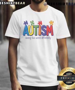 Good Autism Awareness T-Shirt showcasing support for seeing the world differently with vibrant colors and bold text design.