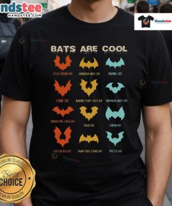 Good Bats Are Cool T-Shirt featuring different kinds of bats and chiropterologist wings design for bat enthusiasts.