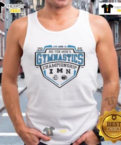 Men's gymnastics tournament tank top featuring Big Ten logo, perfect for fans of the 2025 Big Ten Men's Gymnastics Tournament.