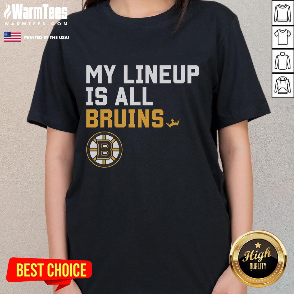 Good Boston Bruins My Lineup Ladies Tee Good Boston Bruins My Lineup Ladies Tee featuring team colors and logo, perfect for female fans and game day attire.