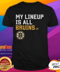 Good Boston Bruins My Lineup T-Shirt featuring team colors and logo, perfect for fans supporting their favorite NHL team.