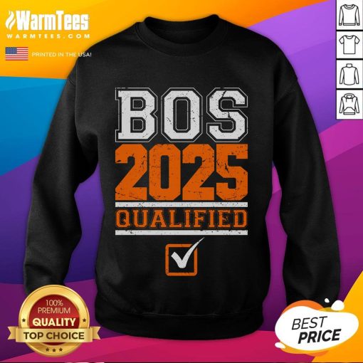 Good Boston Qualified Annual Race 2025 marathon sweatshirt featuring vibrant design and comfortable fabric for runners.