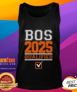 Good Boston Qualified Annual Race 2025 Marathon tank top featuring vibrant design and breathable fabric for runners.