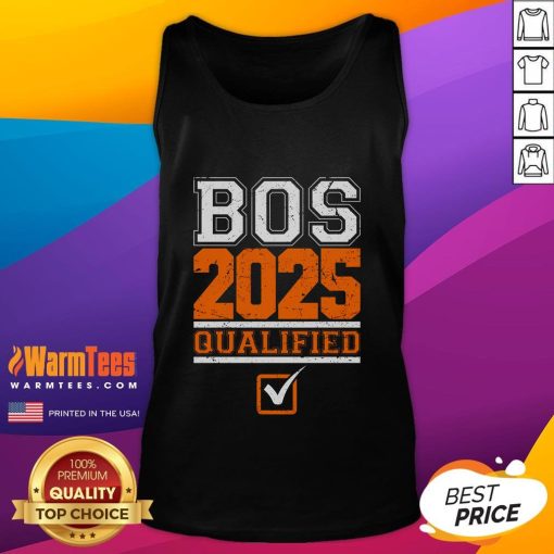 Good Boston Qualified Annual Race 2025 Marathon tank top featuring vibrant design and breathable fabric for runners.