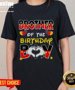 Good Brother of the Birthday Boy Family Ladies Tee featuring fun graphics for birthday celebrations.