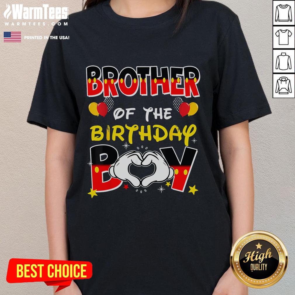Good Brother Of The Birthday Boy Family Ladies Tee Good Brother of the Birthday Boy Family Ladies Tee featuring fun graphics for birthday celebrations.