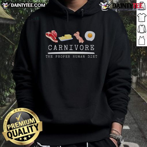 Good Carnivore hoodie featuring Beef, Butter, Bacon, Eggs design for a proper human diet lifestyle.