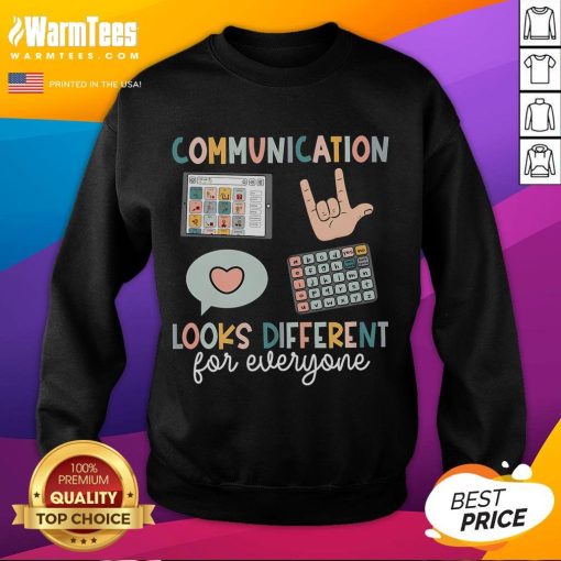 SPED teacher wearing an ASD sweatshirt promoting good communication for diverse learners in a classroom setting.