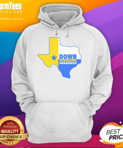 Texas State Hoodie for Down Syndrome Awareness featuring vibrant colors and supportive design promoting inclusivity.