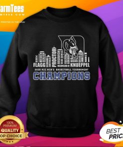 Good Duke 2025 ACC Men's Basketball Tournament Champions Skyline Sweatshirt in blue with team logo and design.